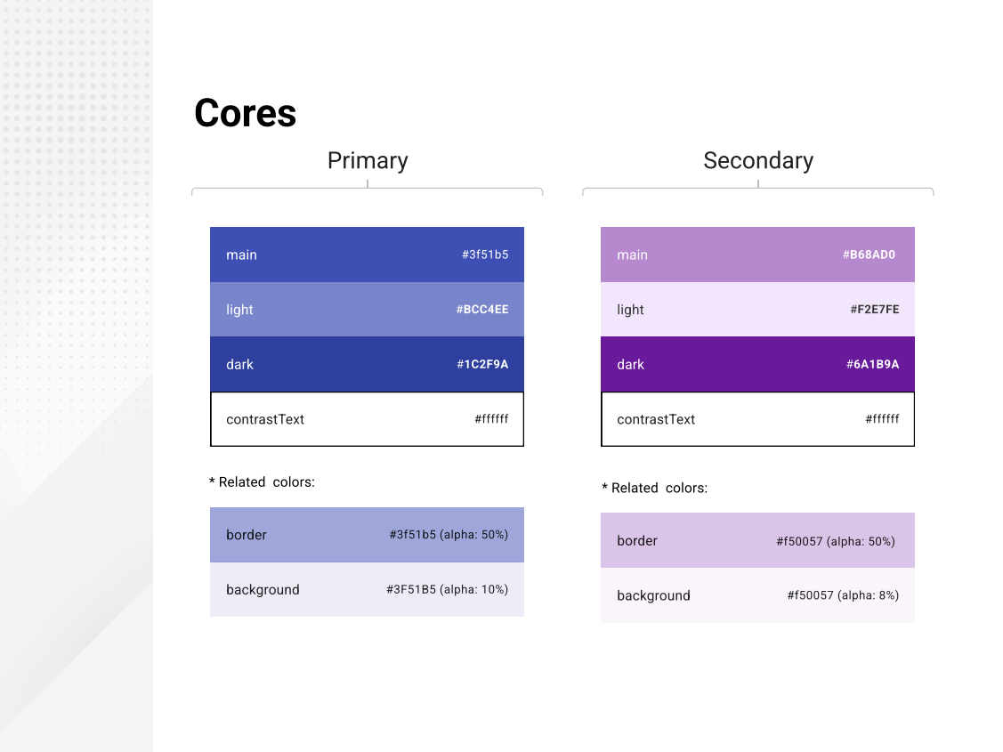 Color palette from the anonymized style guide.