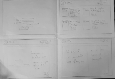 Low-fidelity wireframe from Round 1 of the Nebula prototype.